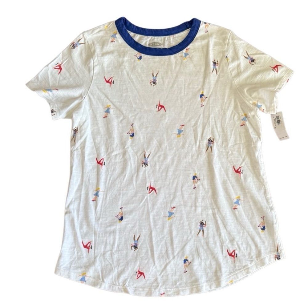 Old Navy Tee Ringer Graphic Gymnastics Roller Skating NWT Medium
